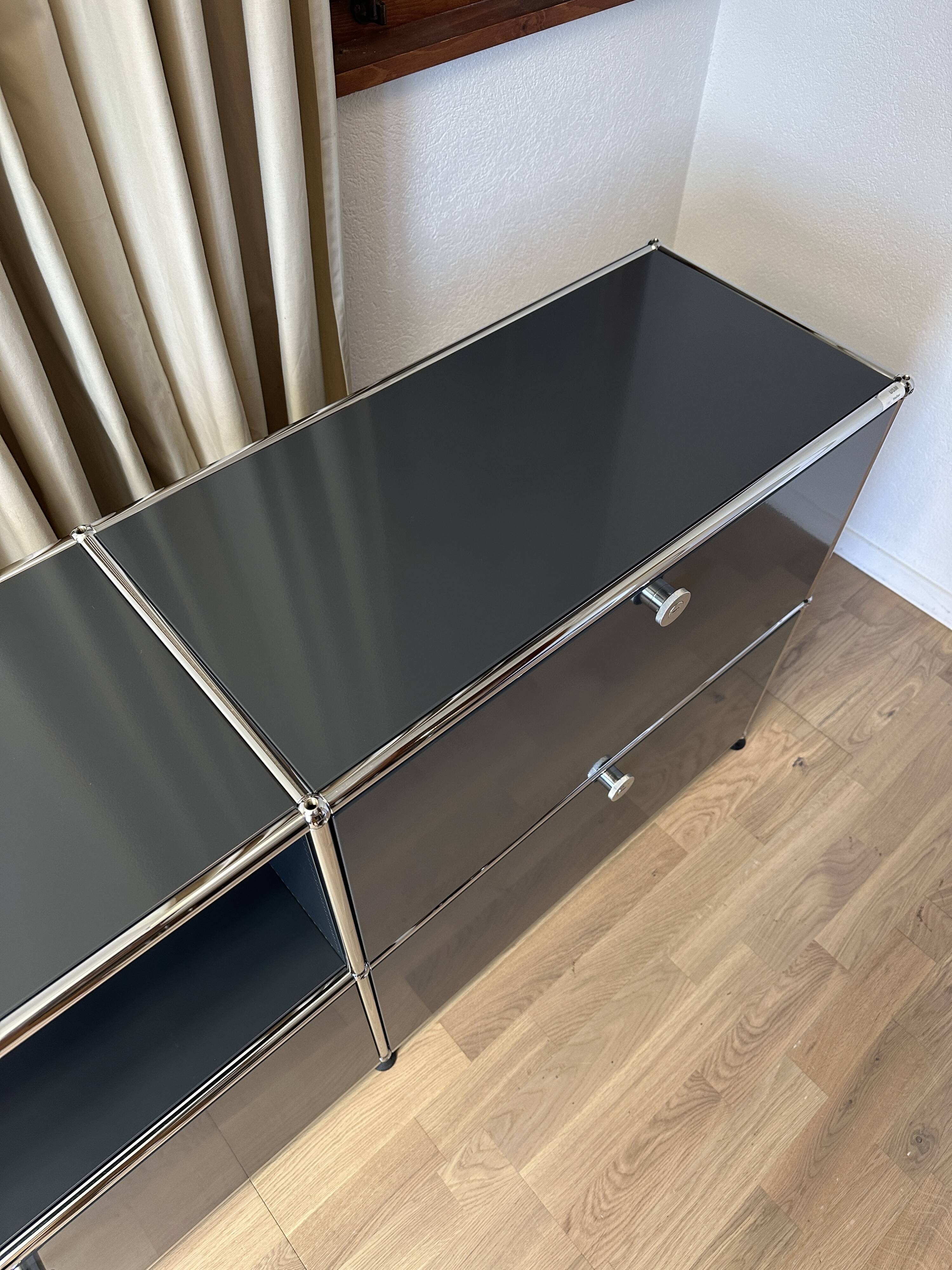 USM Haller sideboard in Anthracite Grey and Graphite Black