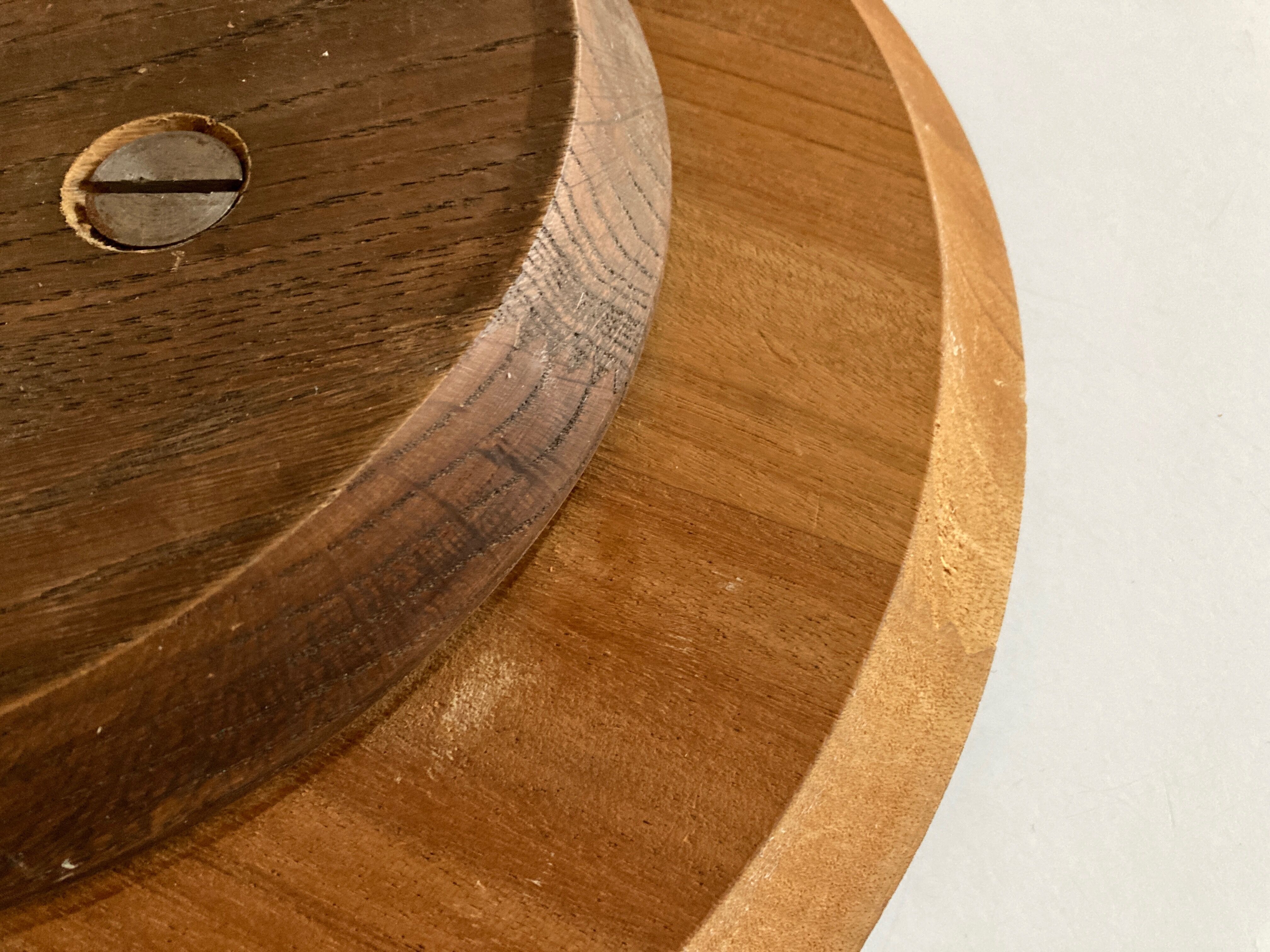 Mid-century modern turntable in solid teak