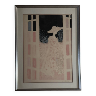 Lithographie épreuve d'artiste par André Brasilier Jardins Secrets XXe