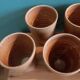 Ensemble de 8 tasses ou verres en grès tourné artisanal