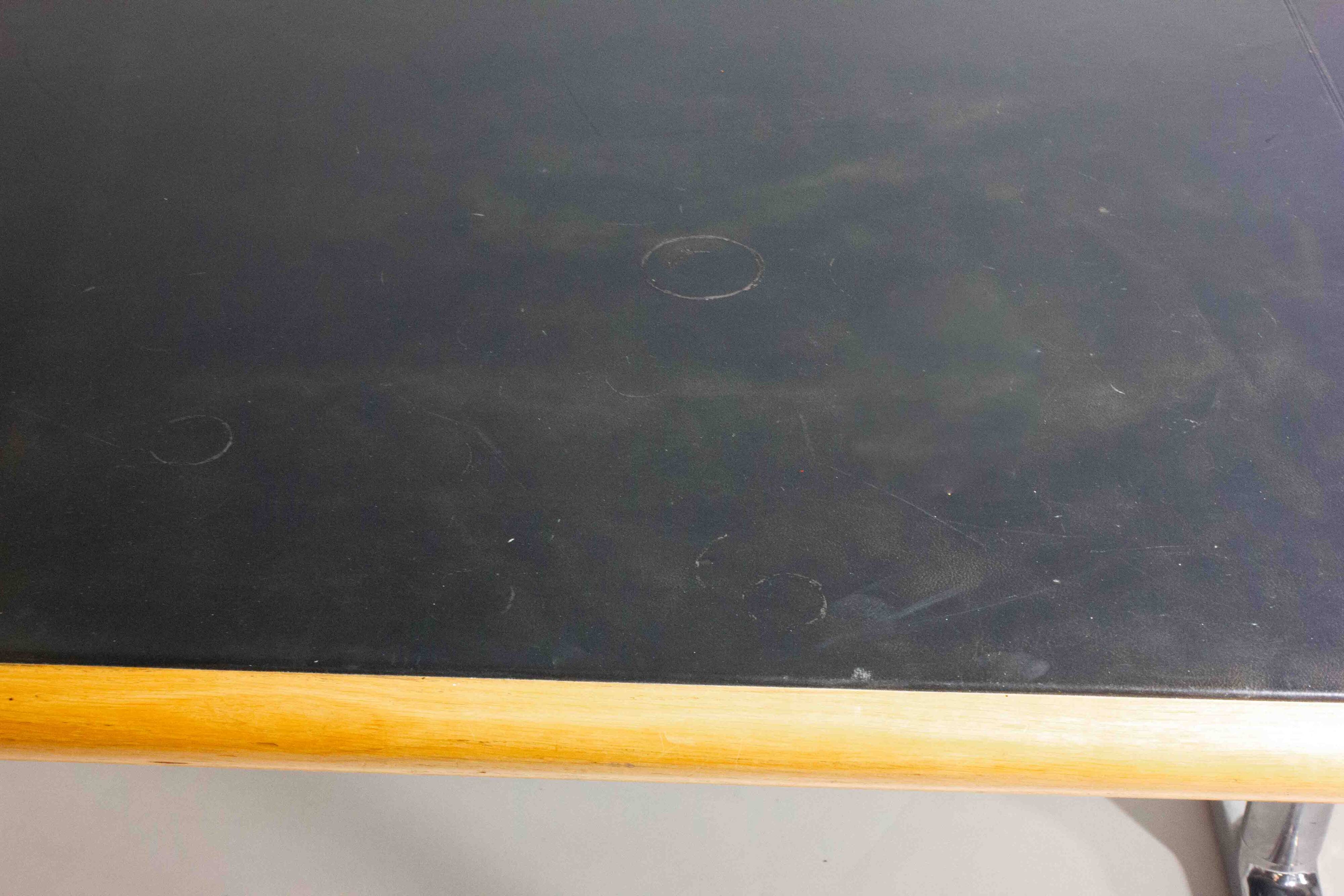 Warren Platner Large Leather Desk by Knoll International, 1973