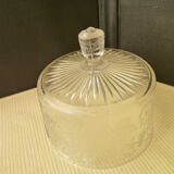 Moulded glass cheese bell Decorated with grape clusters