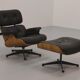 Ensemble de fauteuil et repose-pieds par Charles Eames, années 1960.