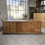 XXL solid oak counter sideboard