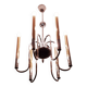 1950s chandelier in brass and chrome-plated brass with 6 lights