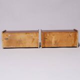 2x Danish MCM floating nightstands in teak 60s