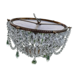 Bronze ceiling chandelier with crystal grapevines diam 30 cm
