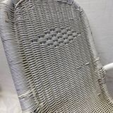 Rocking-chair en rotin blanc