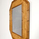 Console with sidetable and mirror in bamboo and rattan