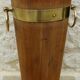 Victorian style barrel umbrella stand, solid oak, curved with 3 bands and gr.