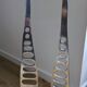Very beautiful pair of large candlesticks on designer metal bases