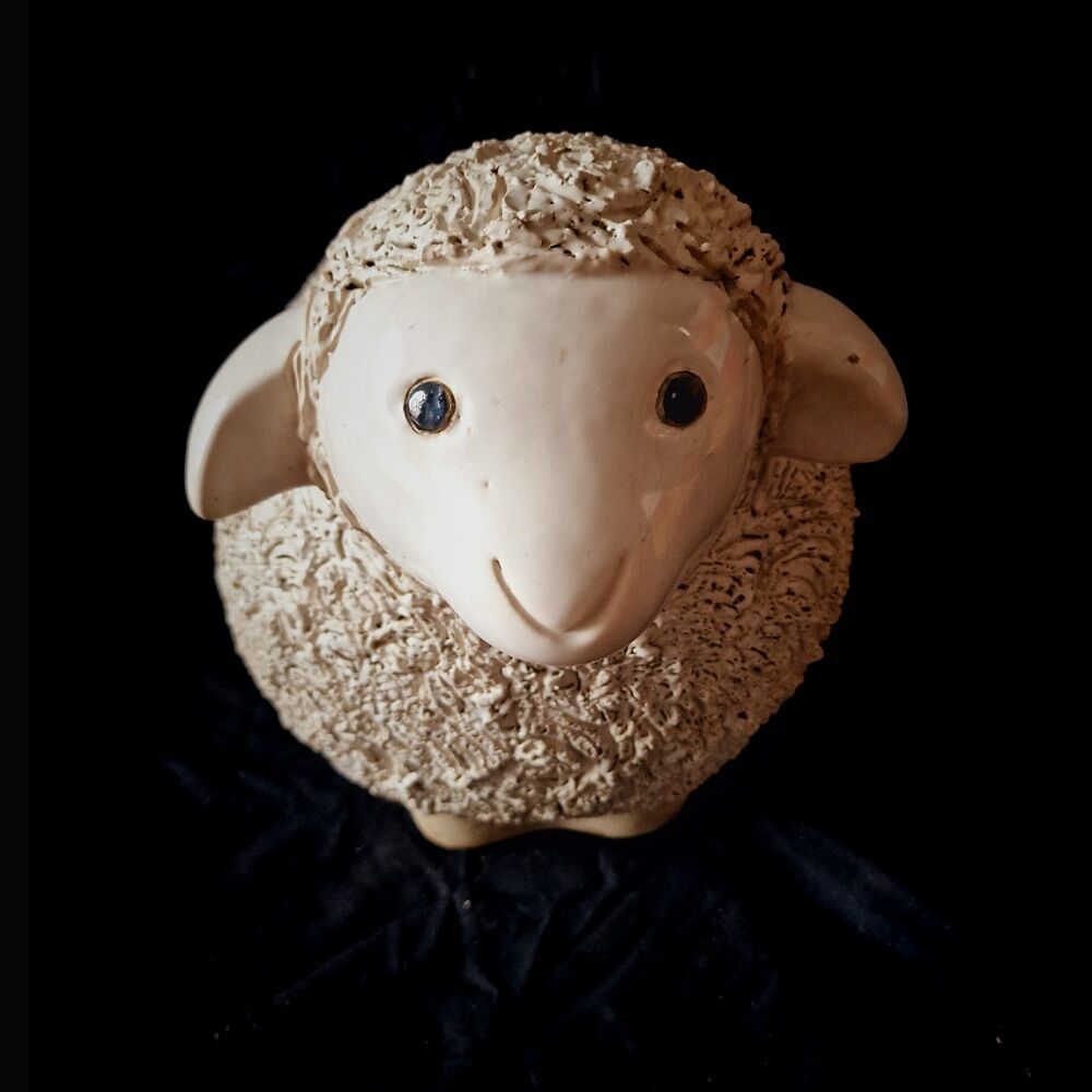 Tête De Mouton En Céramique Peinte à La Main – Décoration Murale Ancienne – E20