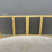 Antique 19th century fireplace screen, Bouhon Frères spark arrester
