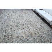 1960s Vintage Persian Handmade Wool Cotton Grey Area Rug 297x375