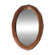 Brutalist mirror in solid oak, hand carved, Belgium 1970