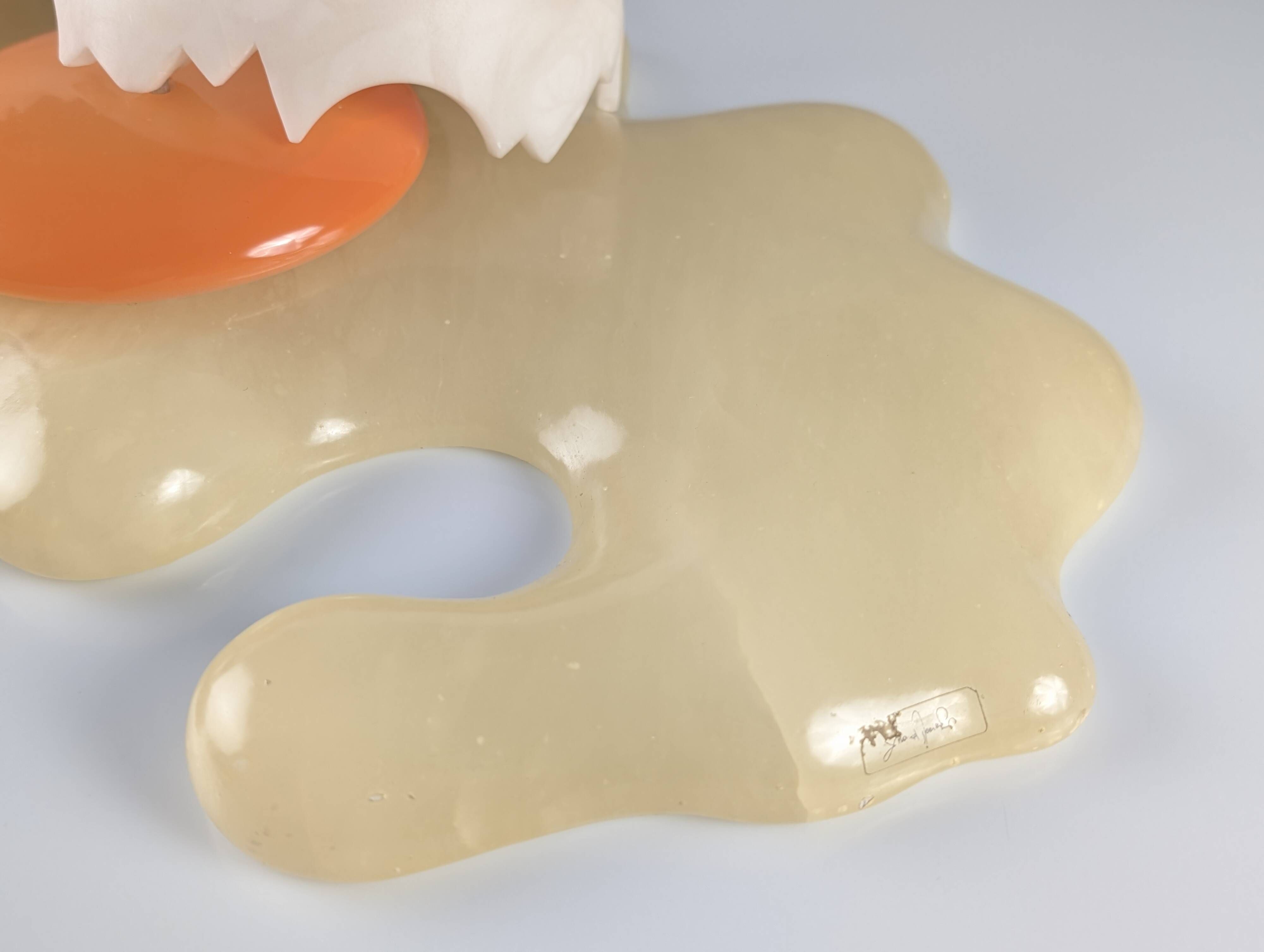 Broken egg alabaster sculpture lamp by Marco Ricciardi, Italy, 1980s