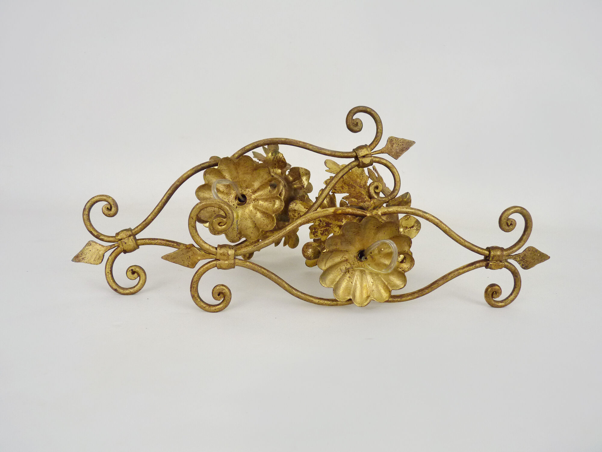 Pair of gilded metal sconces from Banci Firenze, Italy, 1960s