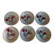 Series of six Orchies earthenware dessert plates model Simone