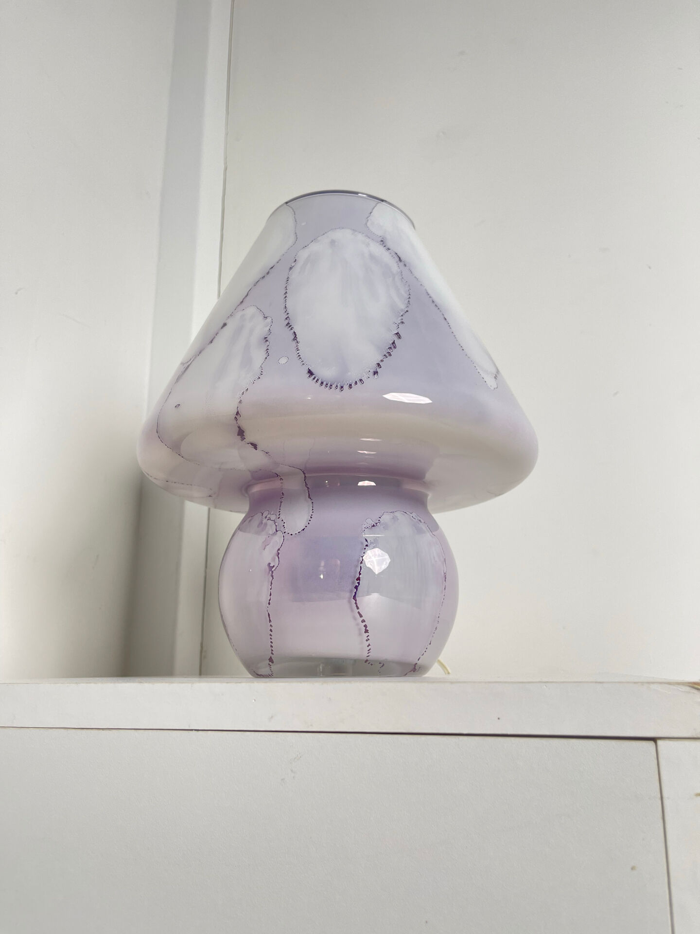 1970s glass mushroom lamp