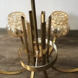Brass-style chandelier and puffed glass 60/70