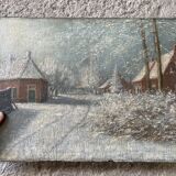 Snowy landscape, oil on panel