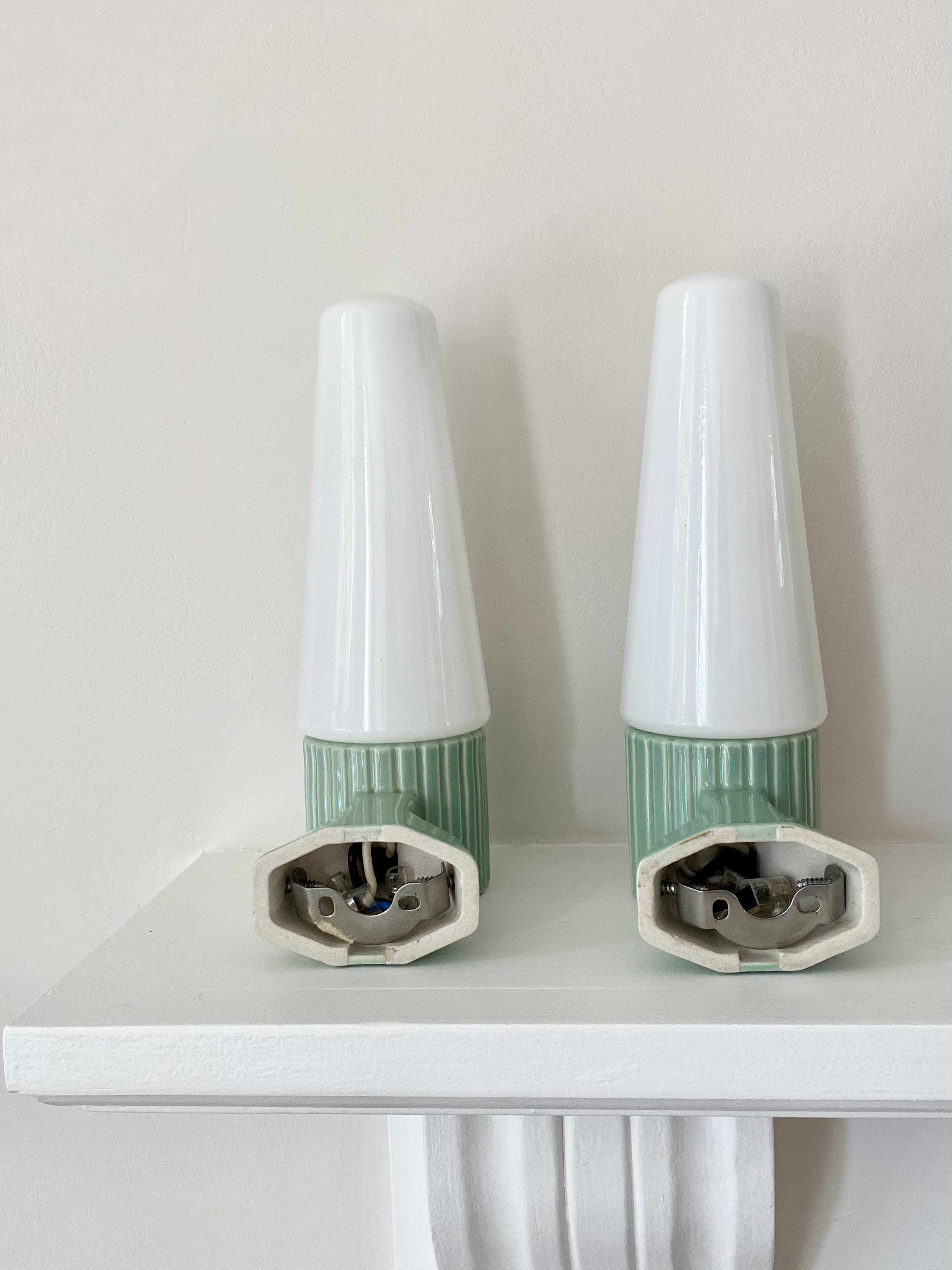 Sigvard Bernadotte ceramic base wall lights