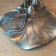 Lampe tulipe  pâte de verre style tyfany pied nénuphars style art nouveau