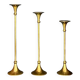 Set of three "Trumpet" candle holders in brass - 1960