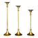 Set of three "Trumpet" candle holders in brass - 1960