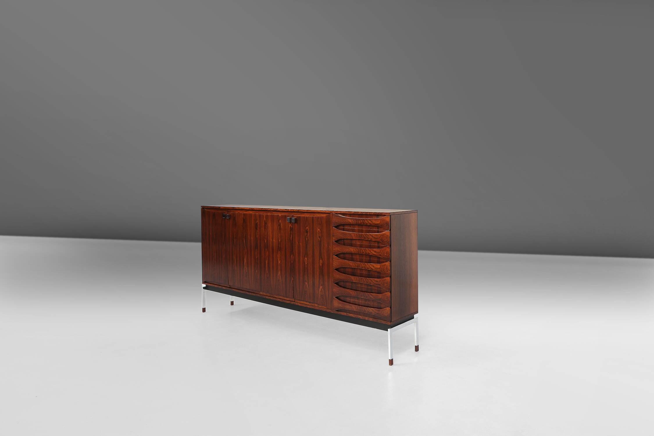 Belgian Mid-Century rosewood highboard 1960