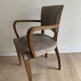 Bridge chair vintage grey velvet