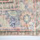Tapis vintage turc rouge pâle et vert