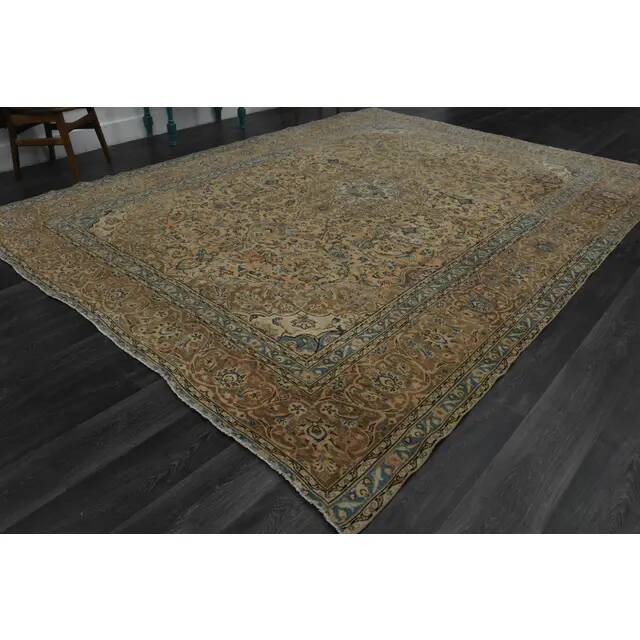 1970s Vintage Persian Handknotted Wool Orange Oversize Area Rug❤ 282x380