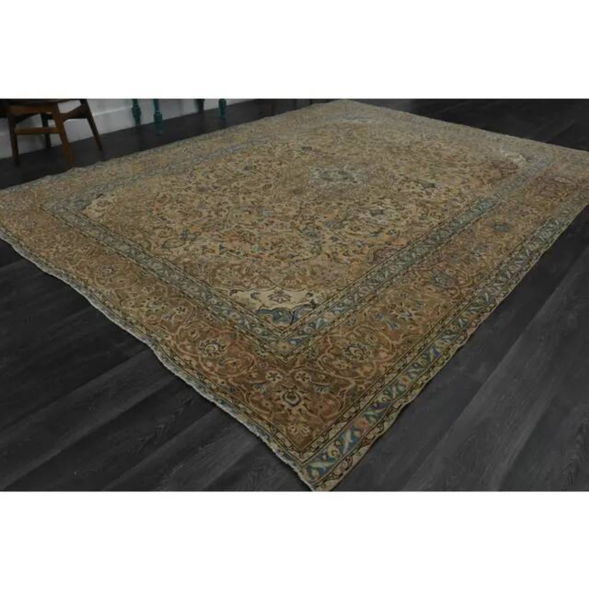 1970s Vintage Persian Handknotted Wool Orange Oversize Area Rug❤ 282x380