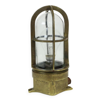 Antique Basket Lamp Puts Brass Ship Lamp 1930s Marked Industrial