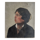 Oil on canvas portrait of a young man in profile, quality, late 19th century