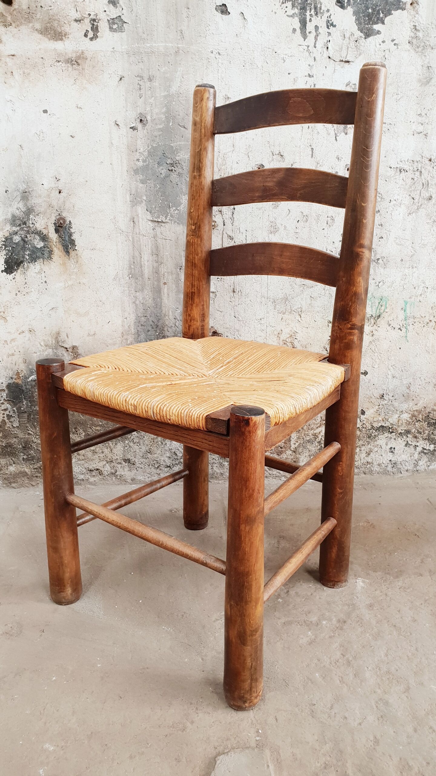 4 chaises brutaliste année 50