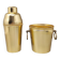1960s Gorgeous Cocktail Shaker With Ice Bucket in Aluminium. Made in Italy