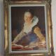 Oil on canvas painting by Jean Honoré Fragonard "Reading"