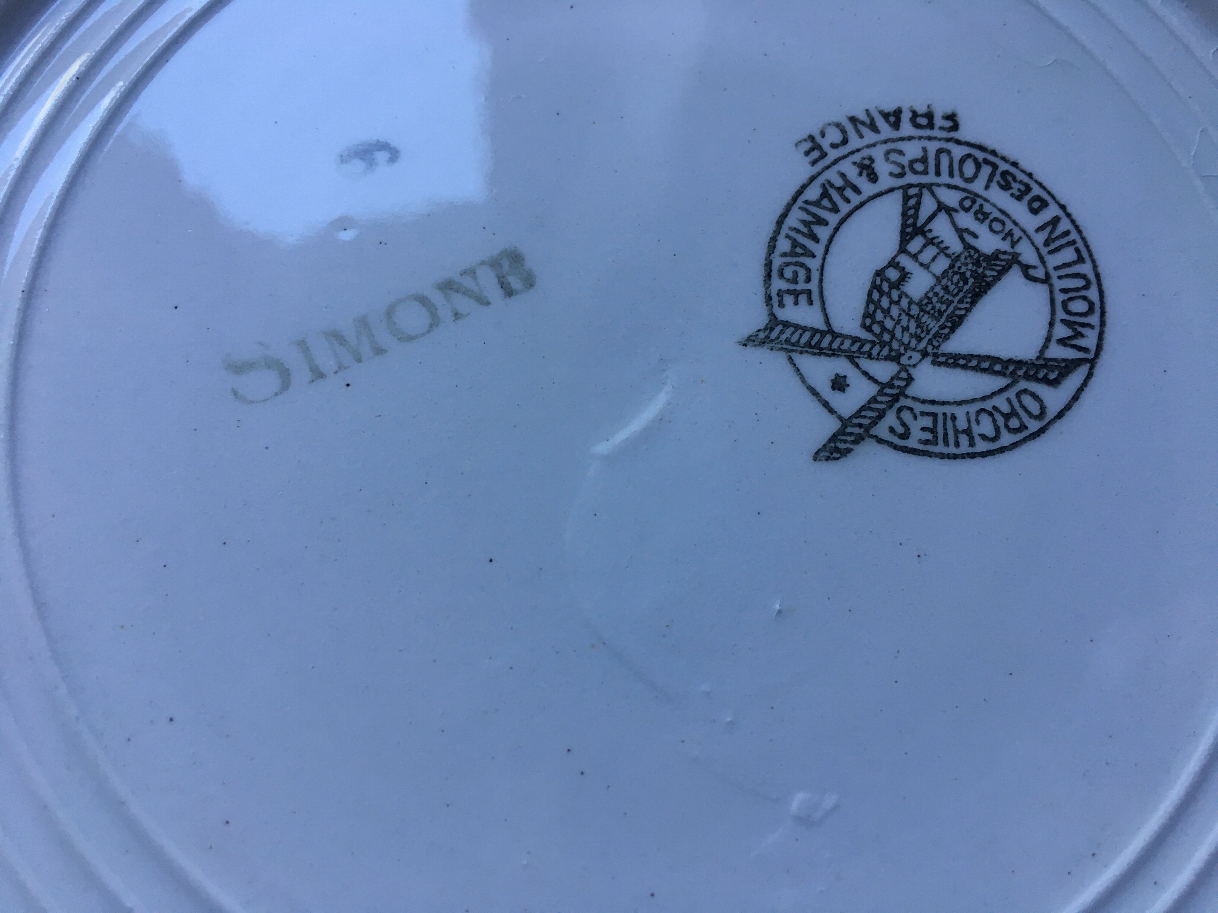 Set of 6 deep plates, Simone Moulin des Loups model