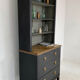 Antique black painted pine bookcase
