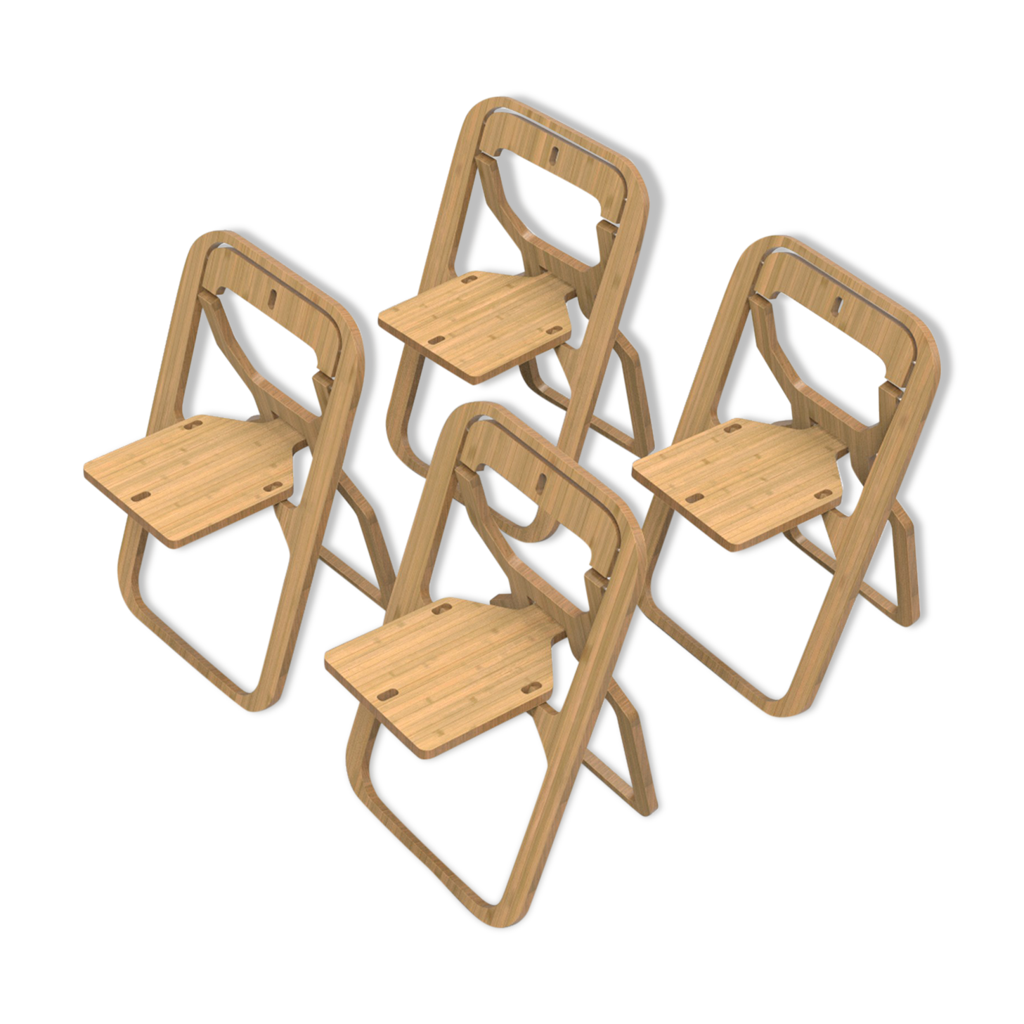 Lot de 4 chaises pliantes Infine par Christian Desile