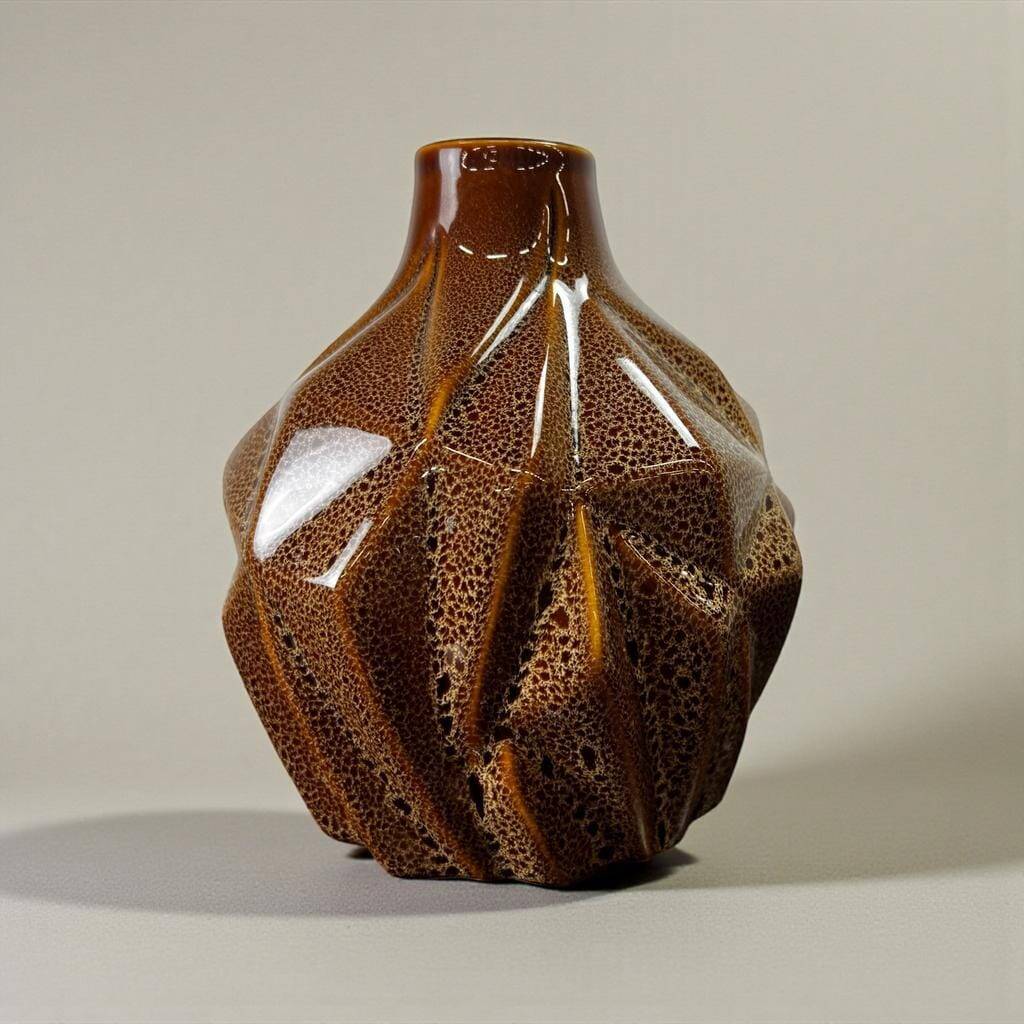 Vintage brown ceramic vase