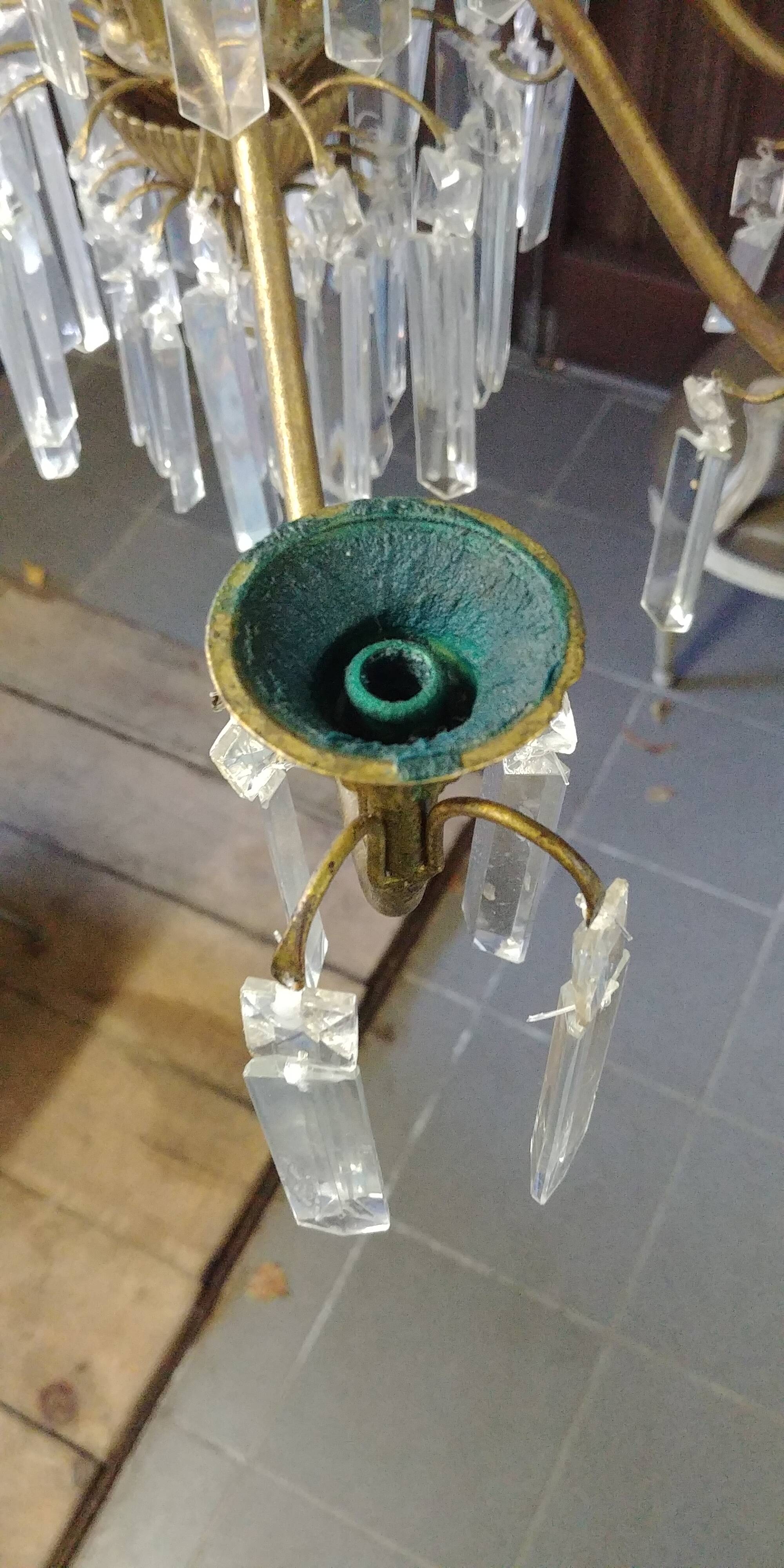 Lustre en laiton et pampilles