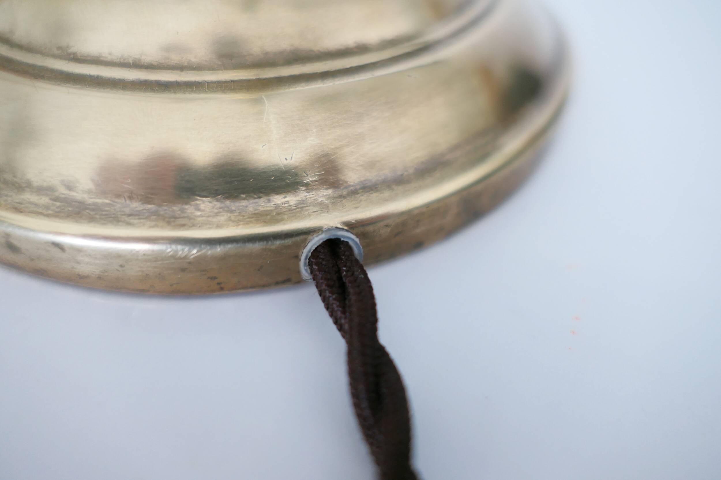 "swan neck" lamp in bronze and brass from 1900