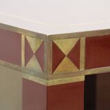 Vintage Jean-Claude Mahey coffee table in lacquered wood and brass, 1970