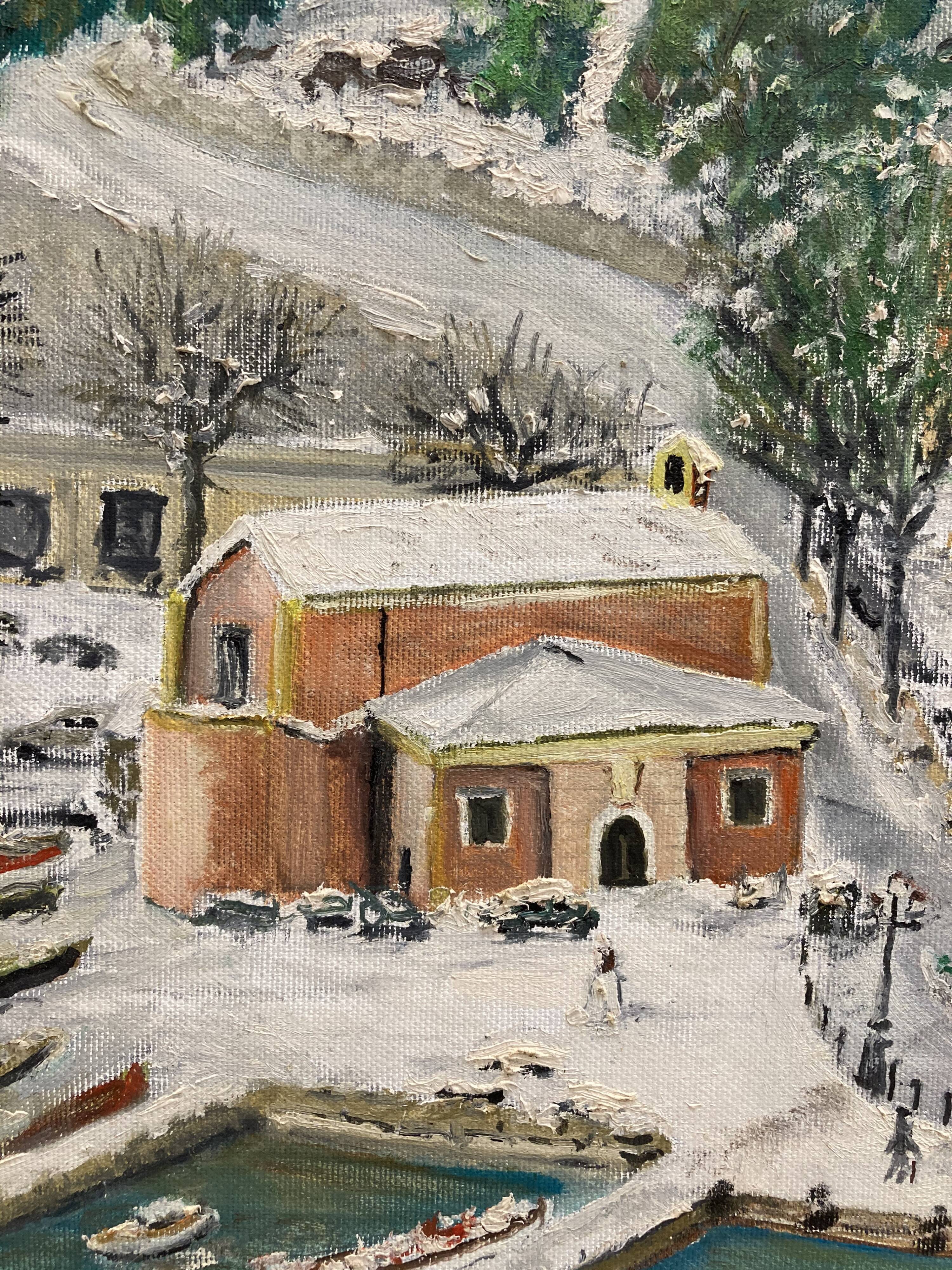 Painting on vintage canvas