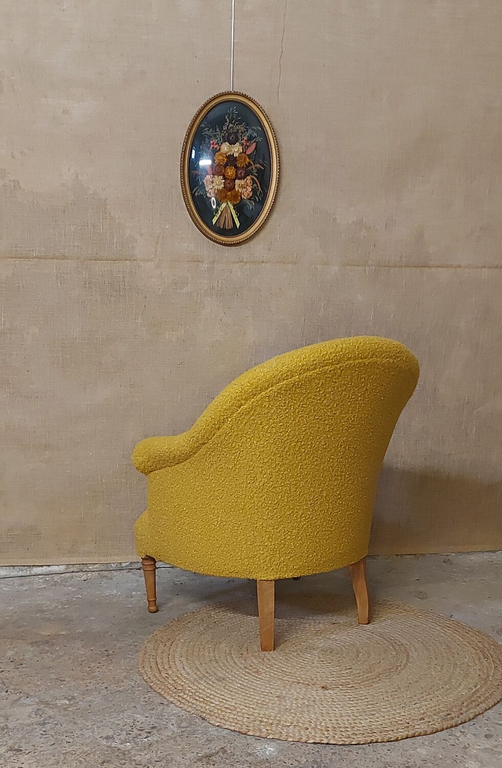 Mustard toad armchair