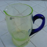 Old uraline blown glass pitcher late nineteenth