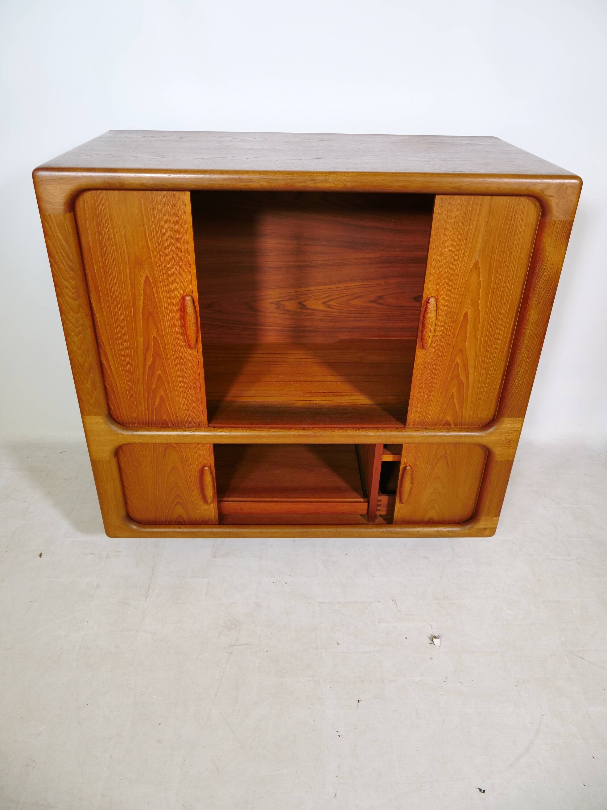 HiFi Highboard with Sliding Doors Sideboard Teak by Dyrlund, 1960s